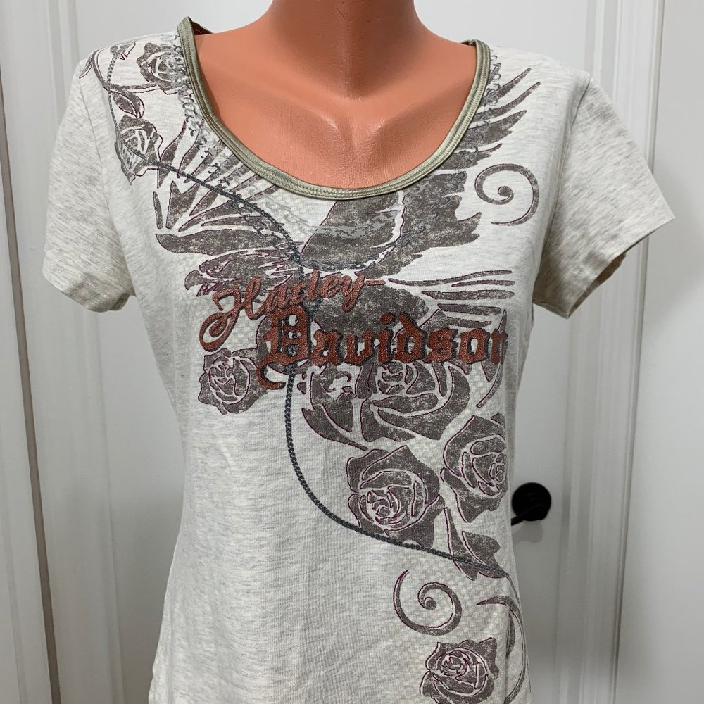Harley Davidson Eagle Rose T shirt short sleeve